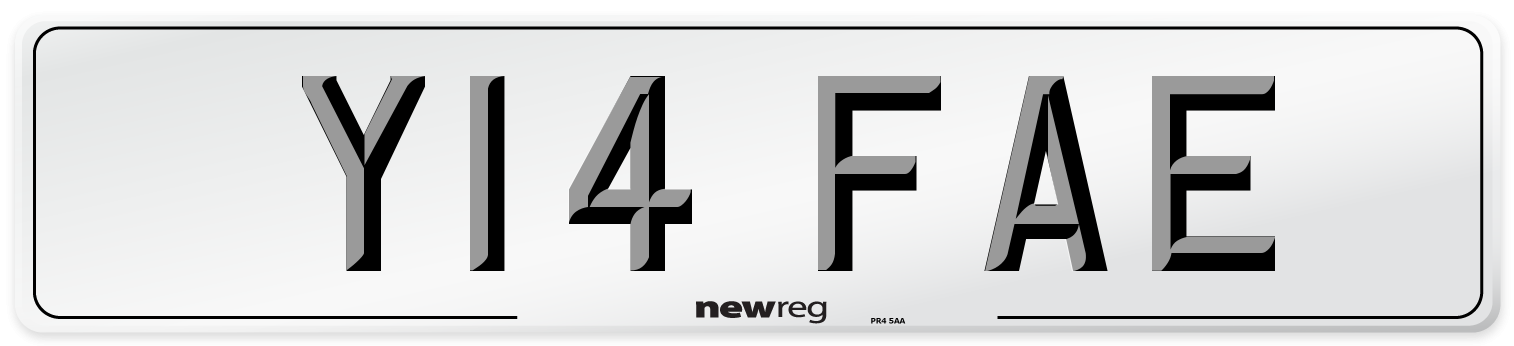 Y14 FAE Number Plate from New Reg